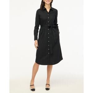 J Crew Long Sleeve Poplin Cotton Button-Up Shirt Dress US Women's 4